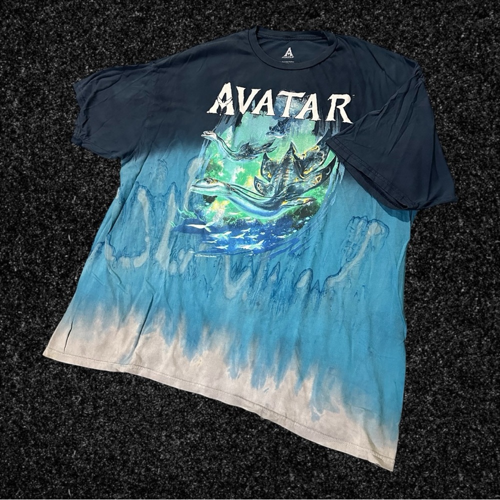 Disney Avatar Blue Tie-Dye Oceanic Gradient Graphic Tee